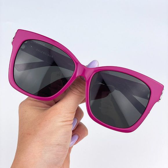 Balenciaga BB0102SA 013 Sunglasses Fuchsia Pink Grey Square Women main image 9